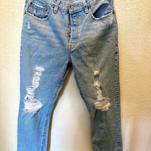 Premium Levi’s Premium 501 Original Fit Jeans Distressed Button Fly W29 L28